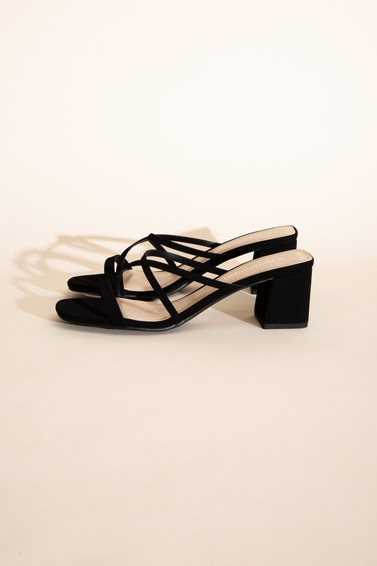 Nina Crossed Strap Low Heel Mules