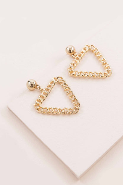 Mia Triangle Chain Link Drop Earrings