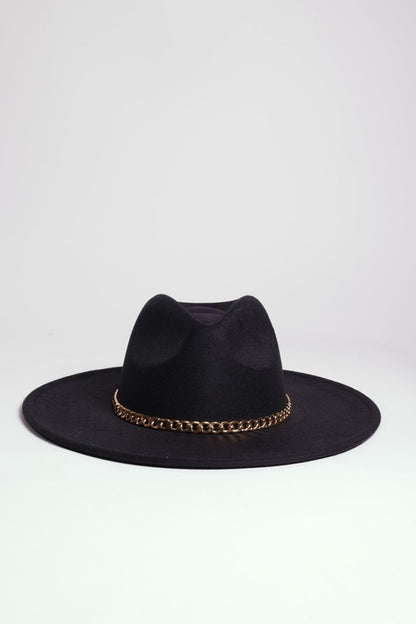Coco Gold Chain Wide Brim Cowgirl Hat