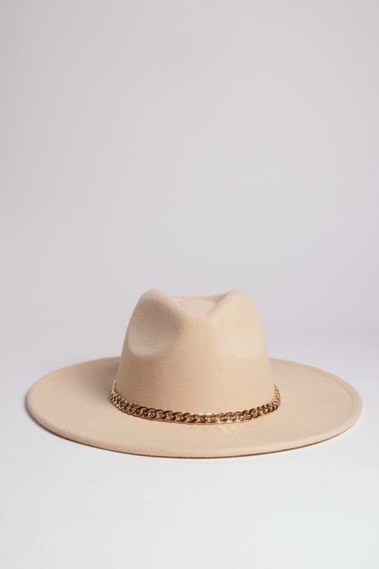 Coco Gold Chain Wide Brim Cowgirl Hat