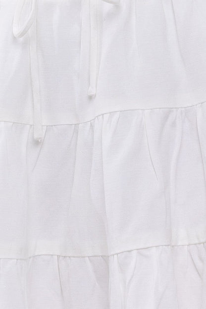 Smocked Waist Flare Mini Skirt