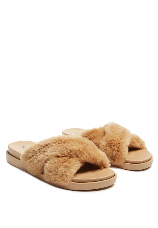 Homebody Faux Fur Slides