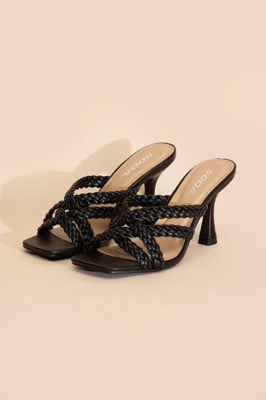 Kira Double Braided Mule Heel Sandals