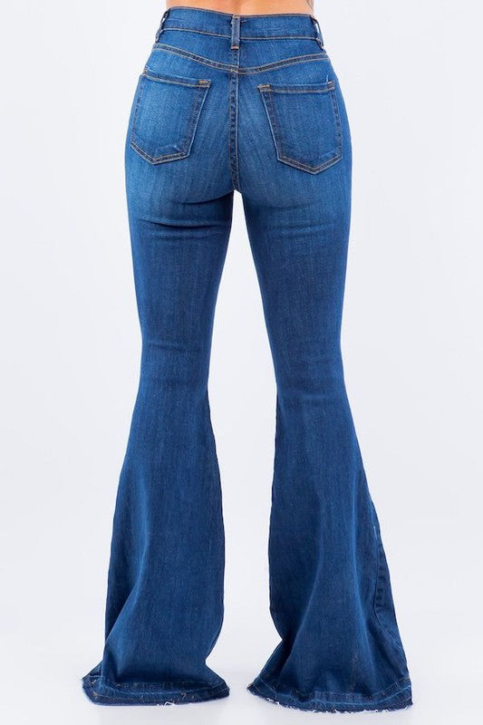 Amber High Rise Medium Wash Bell Bottom Jeans
