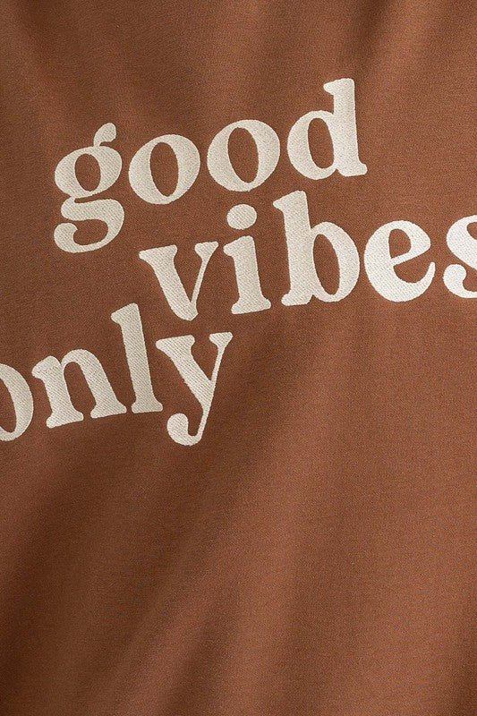 Good Vibes Only Scoop Neck Oversized Sweatshirt