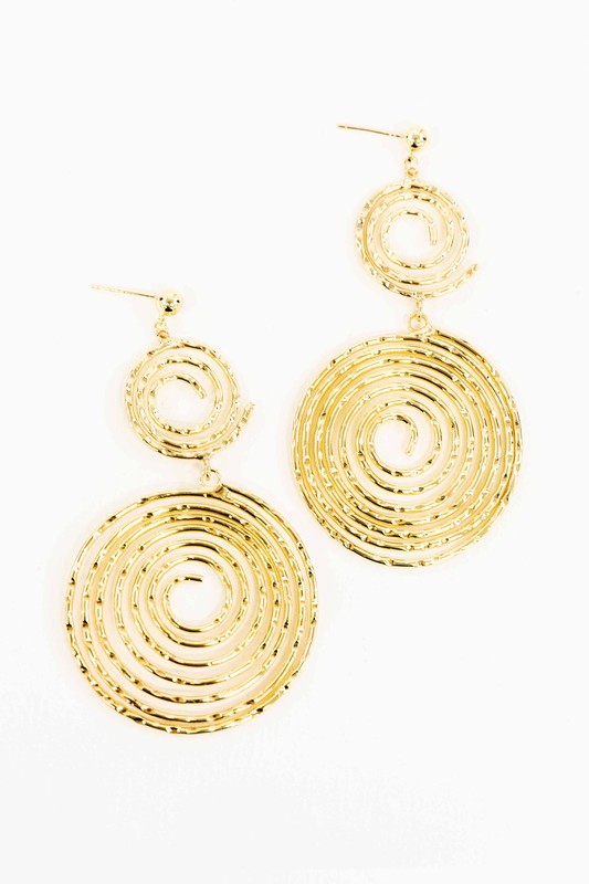 Navi 14K Gold Swirl Drop Earrings