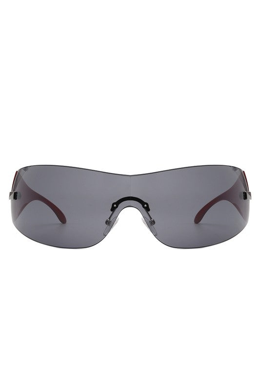 Candy Glow Rimless Sleek Wraparound Sunglasses