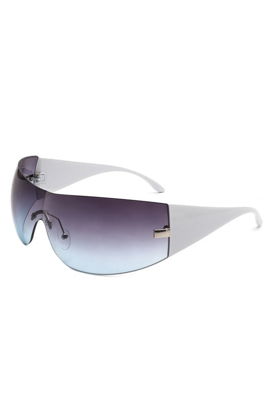 Candy Glow Rimless Sleek Wraparound Sunglasses