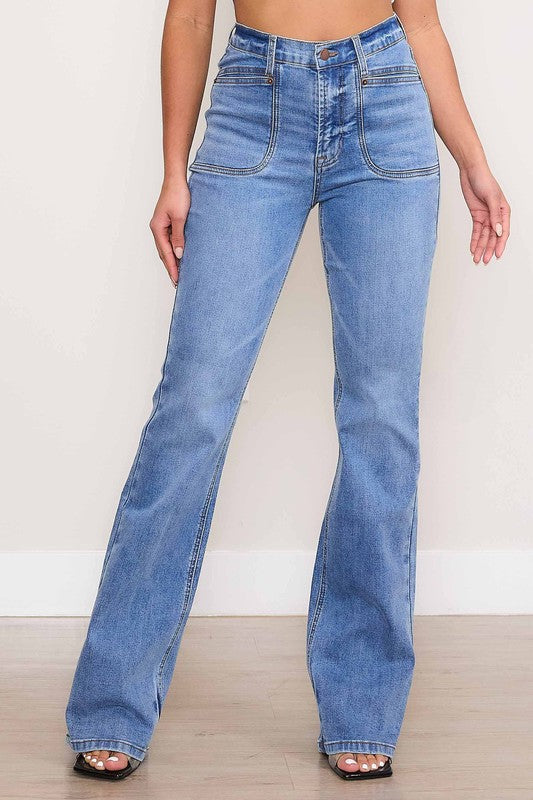 Liyah High Waist Medium Wash Bootcut Jeans