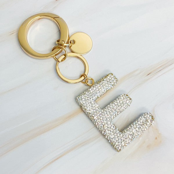 It Girl Glam Crystal Bling Initial Keychain