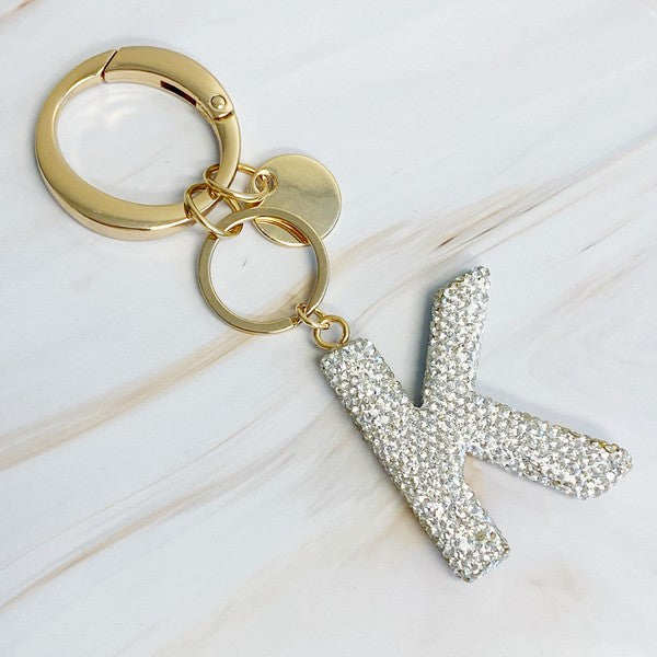 It Girl Glam Crystal Bling Initial Keychain