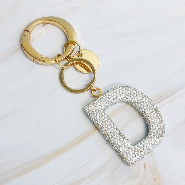 It Girl Glam Crystal Bling Initial Keychain