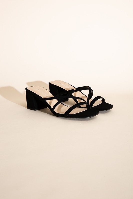 Nina Crossed Strap Low Heel Mules