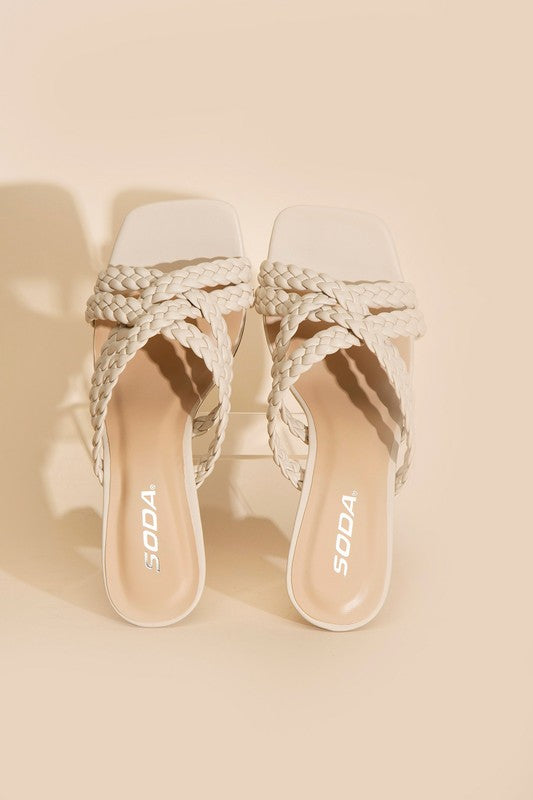 Kira Double Braided Mule Heel Sandals