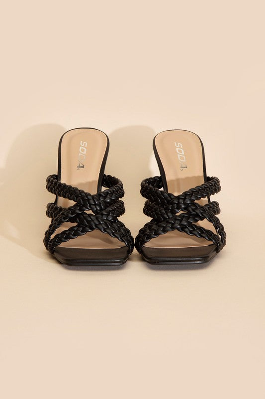 Kira Double Braided Mule Heel Sandals