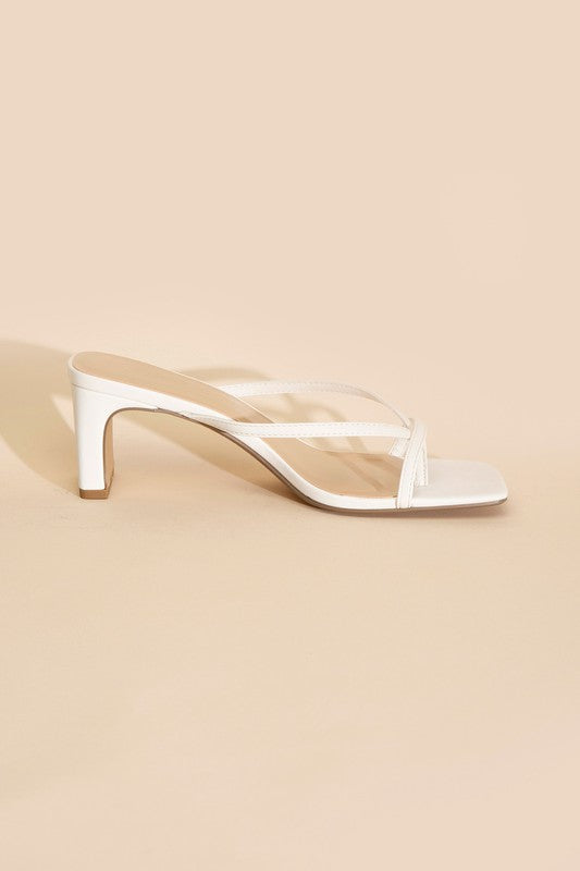 Emy Structured Heel Thong Mule Sandals