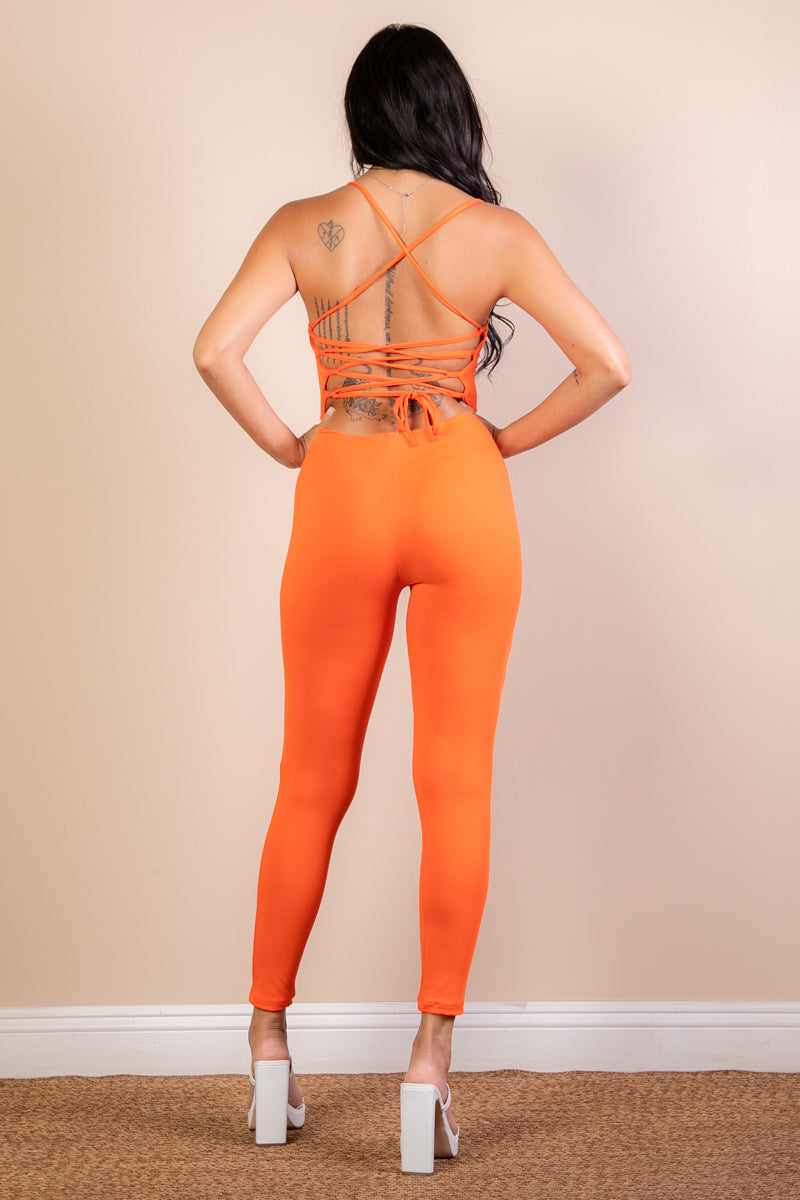 Not So Basic Criss-Cross Open Back Bodycon Jumpsuit