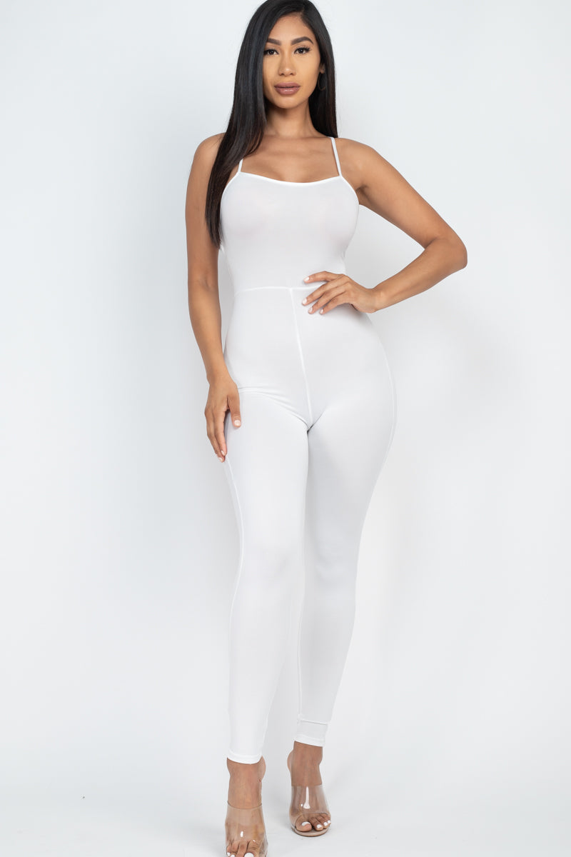 Not So Basic Criss-Cross Open Back Bodycon Jumpsuit