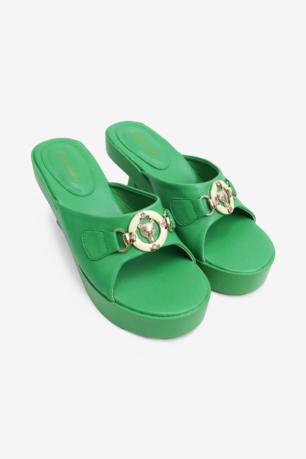 Molina Vintage Silver Detail Round Toe Mid Heel Clog Mules