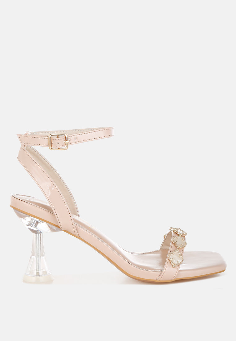 Ebina Clover Charms Tie Up High Heel Sandals