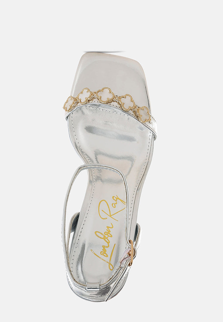 Ebina Clover Charms Tie Up High Heel Sandals