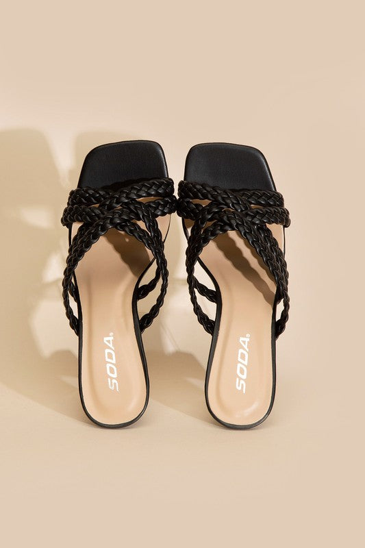 Kira Double Braided Mule Heel Sandals