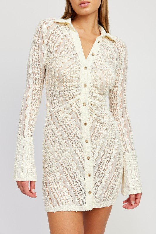 Bali Bell Sleeves Lace Mini Dress - ShopRbls