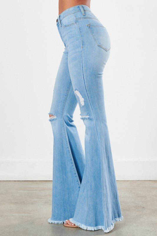Bittersweet High Waisted Ultra Flare Leg Jeans - ShopRbls