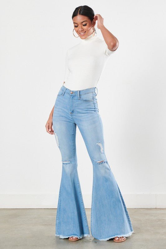 Bittersweet High Waisted Ultra Flare Leg Jeans - ShopRbls