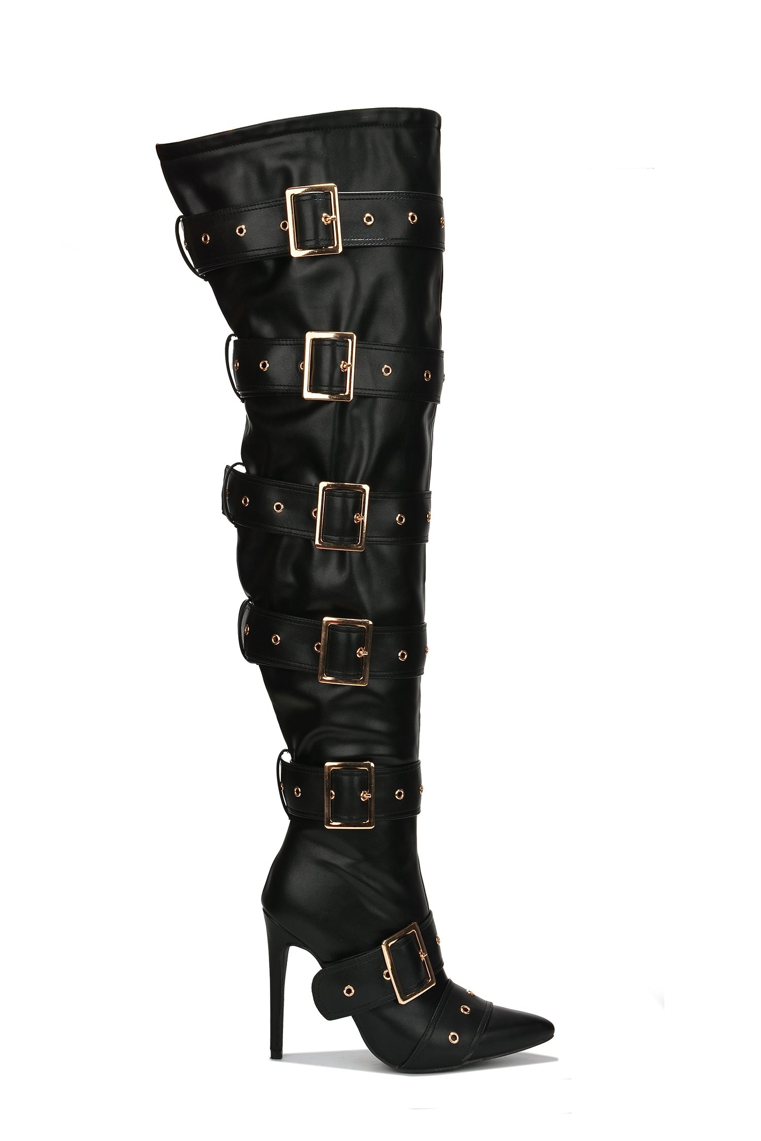 Fatale Multi Buckle Knee High Boots