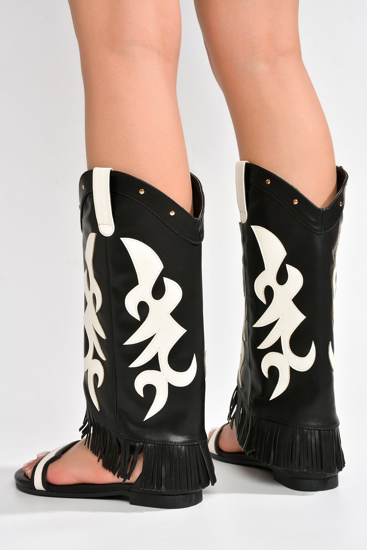 Rodeo Girl Western Fold Over Flat Sandals