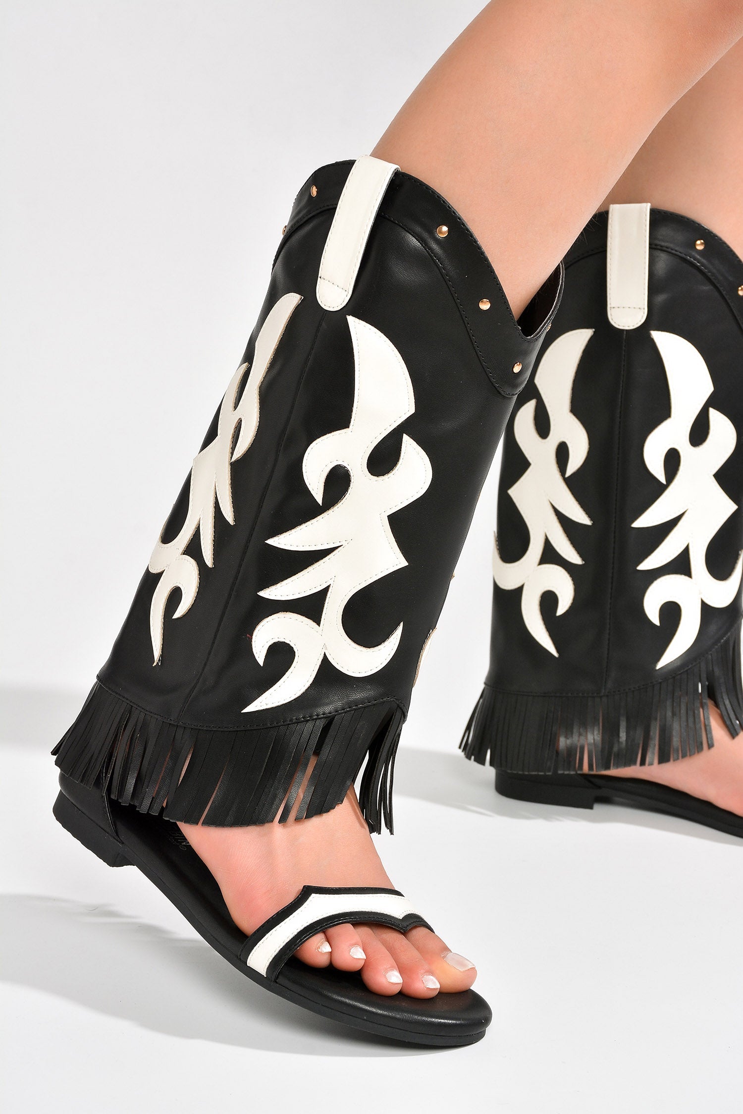 Rodeo Girl Western Fold Over Flat Sandals