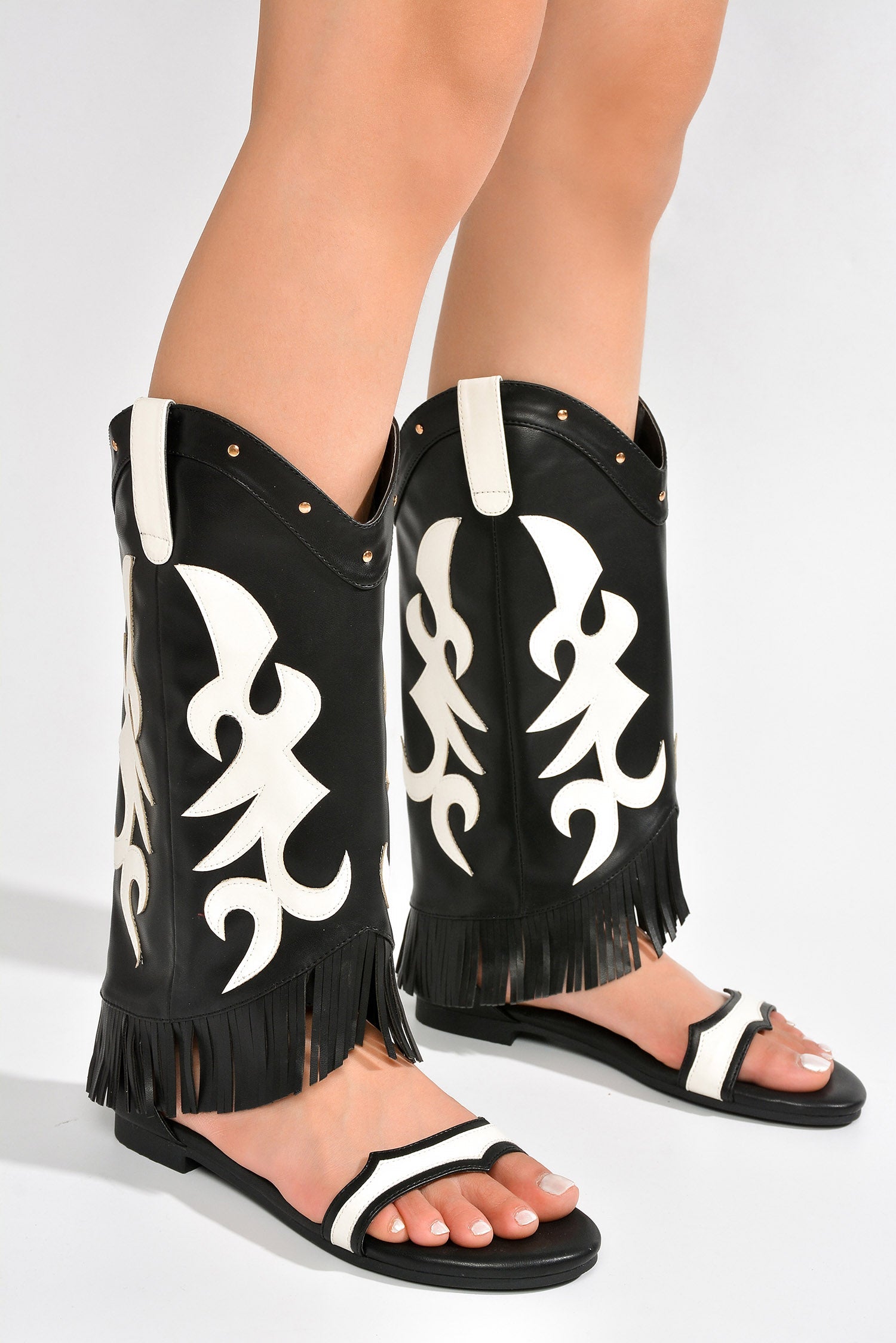 Rodeo Girl Western Fold Over Flat Sandals