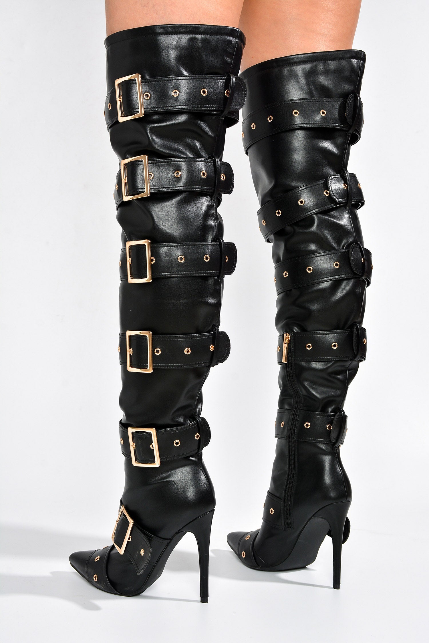 Fatale Multi Buckle Knee High Boots