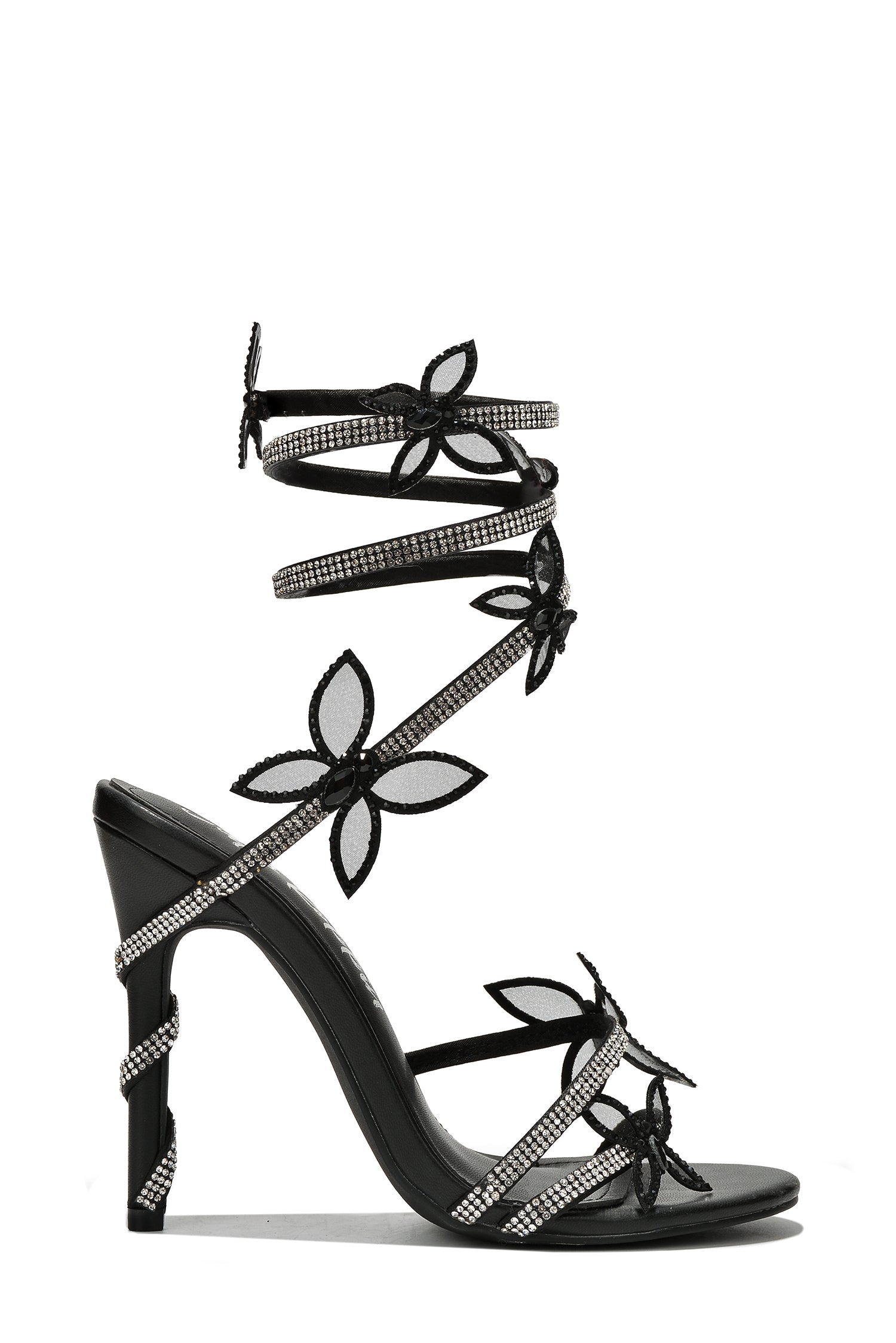 Fairytales Diamante Ankle Wrap Around Stiletto High Heels