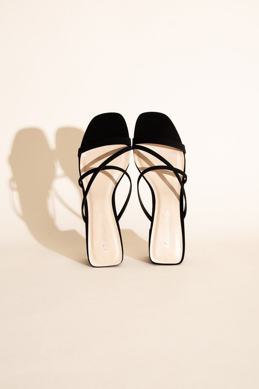 Nina Crossed Strap Low Heel Mules