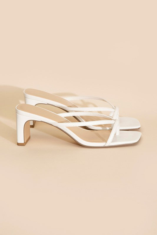 Emy Structured Heel Thong Mule Sandals