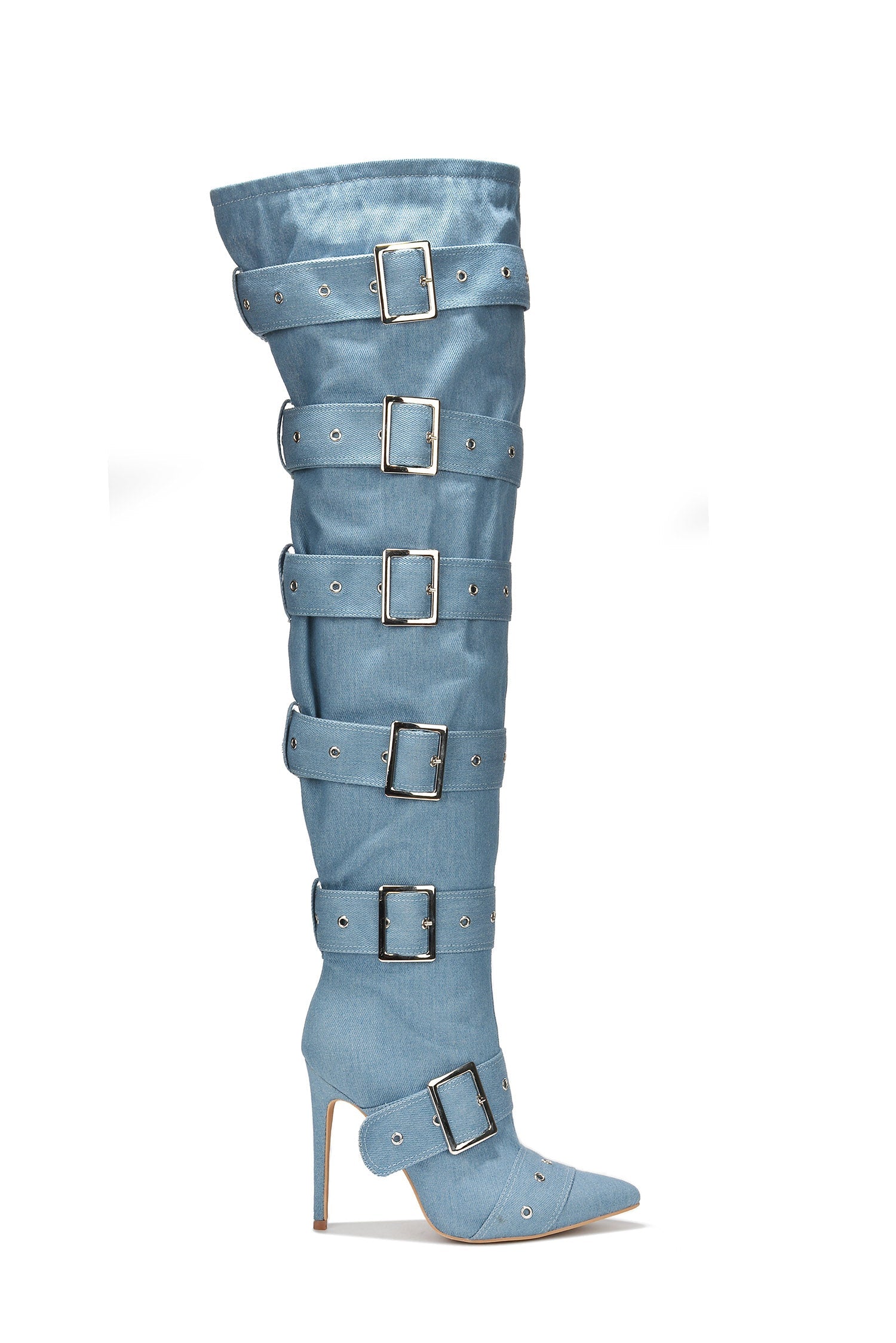 Fatale Multi Buckle Knee High Boots