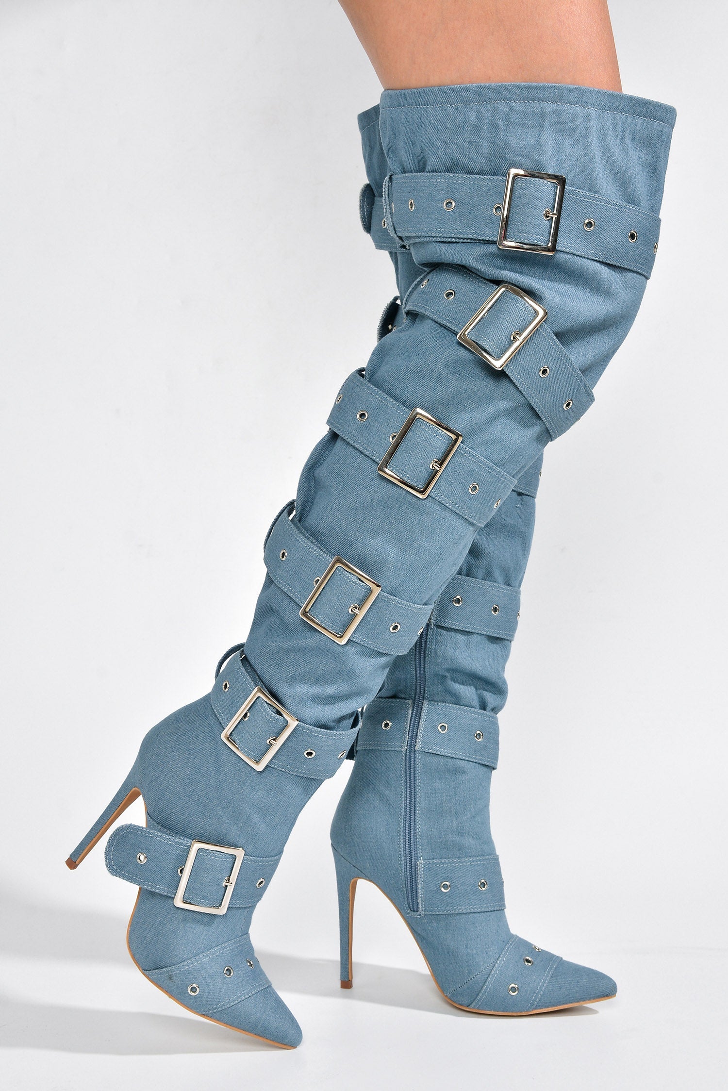 Fatale Multi Buckle Knee High Boots