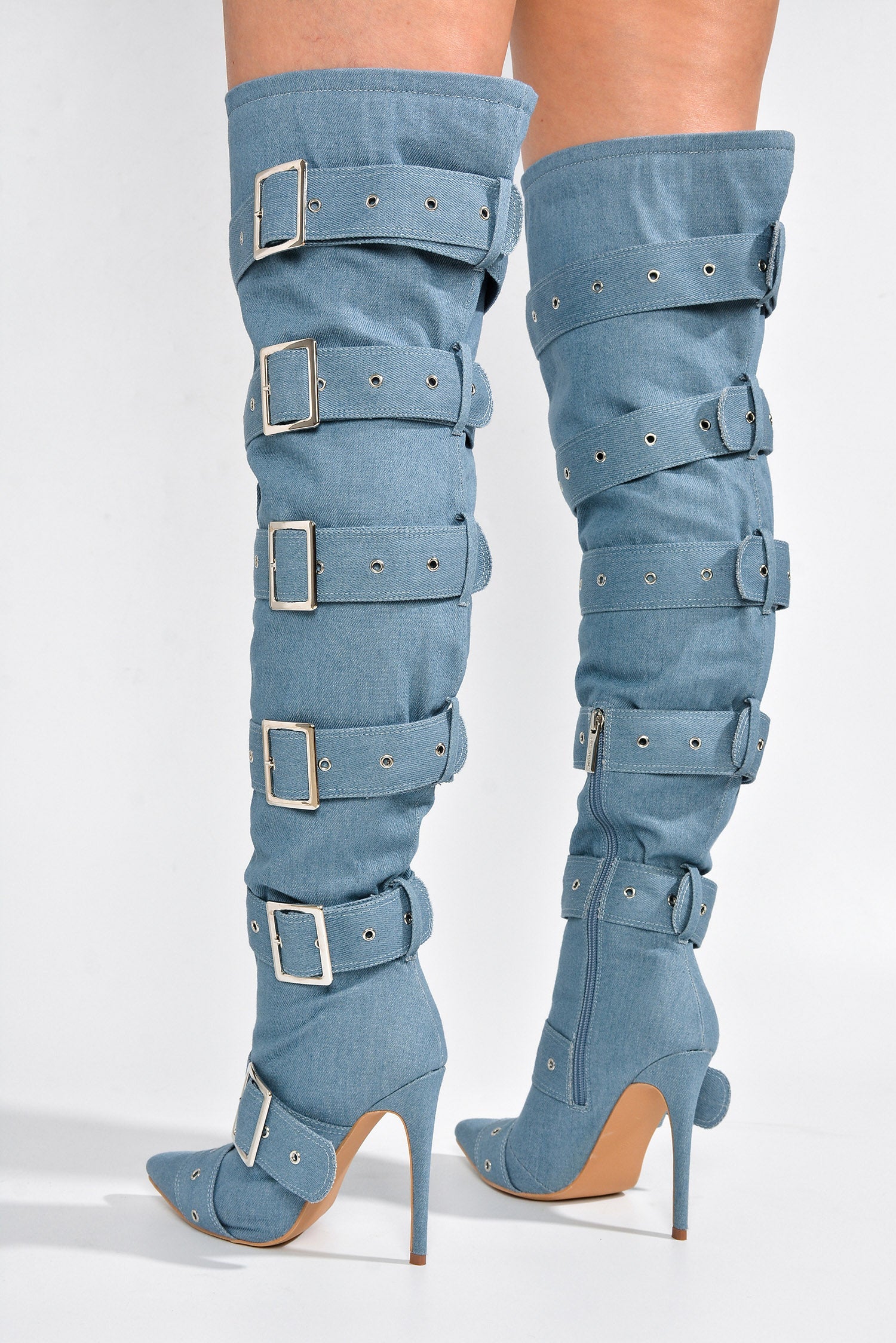 Fatale Multi Buckle Knee High Boots