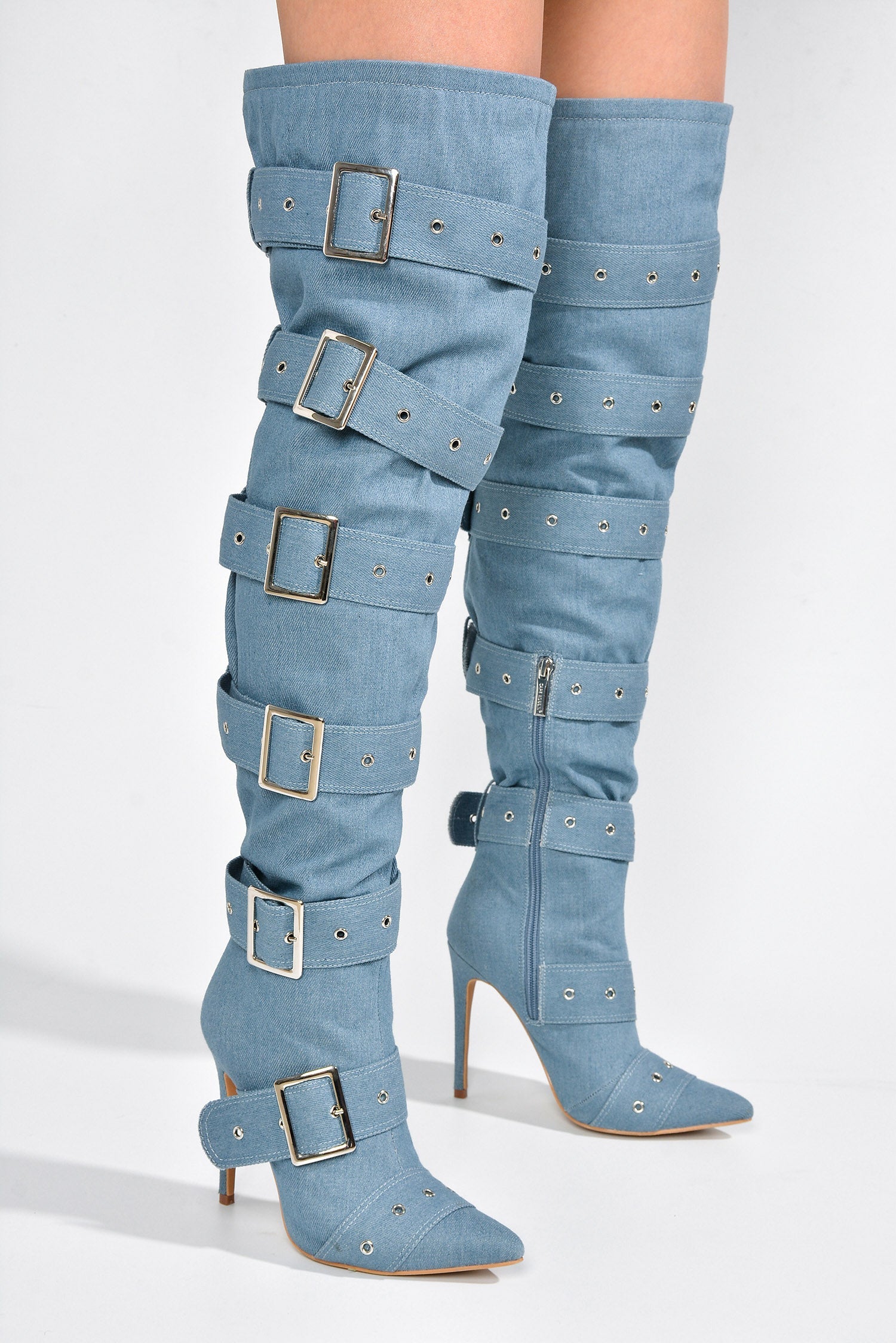 Fatale Multi Buckle Knee High Boots