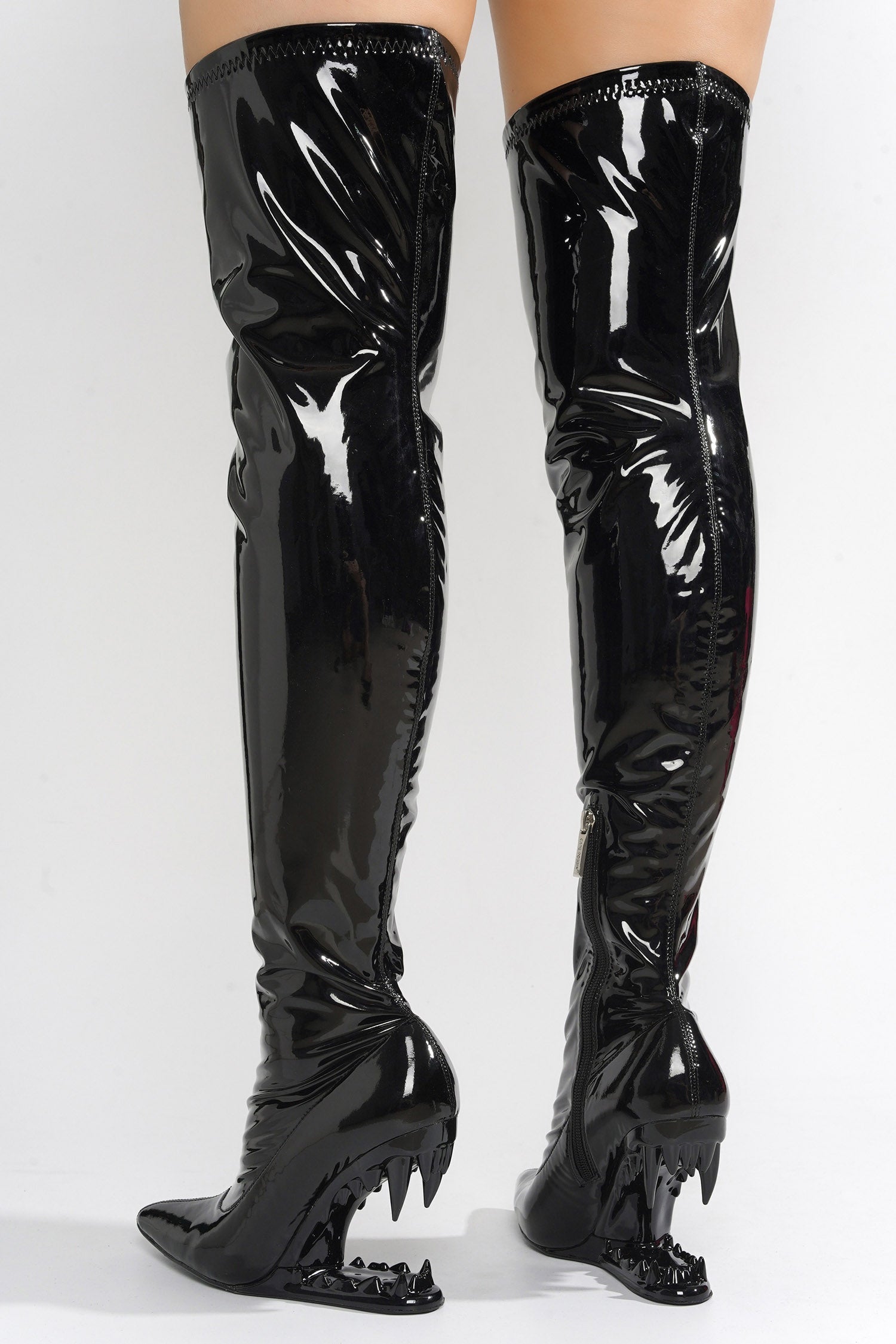 Unruly Patent Leather Over The Knee Boots