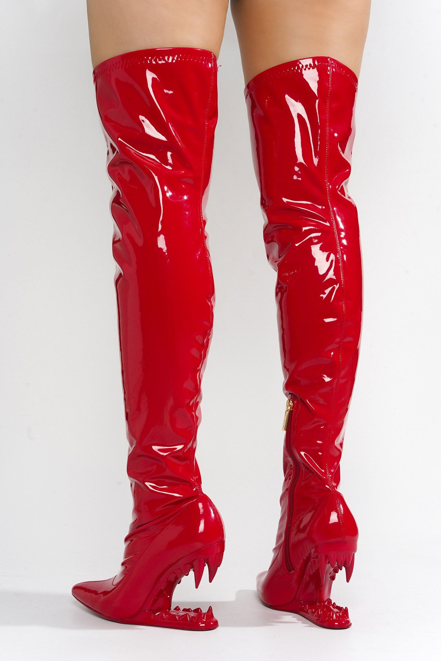 Unruly Patent Leather Over The Knee Boots