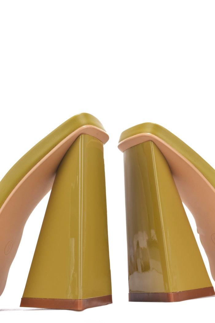 Clara Braid Detail Flared Block Heel Mules