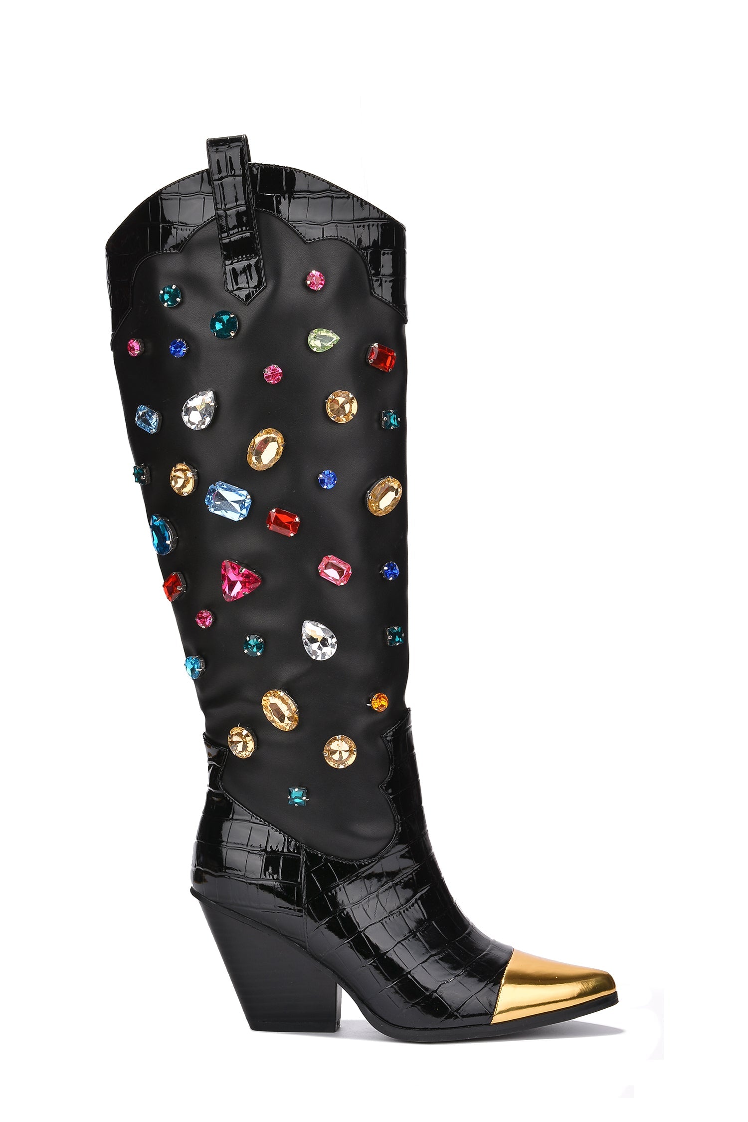 Jolene Rhinestone Encrusted Knee High Cowgirl Boots
