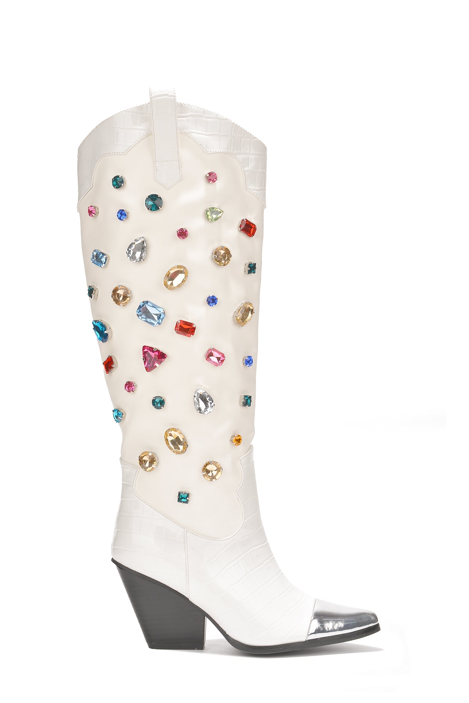 Jolene Rhinestone Encrusted Knee High Cowgirl Boots