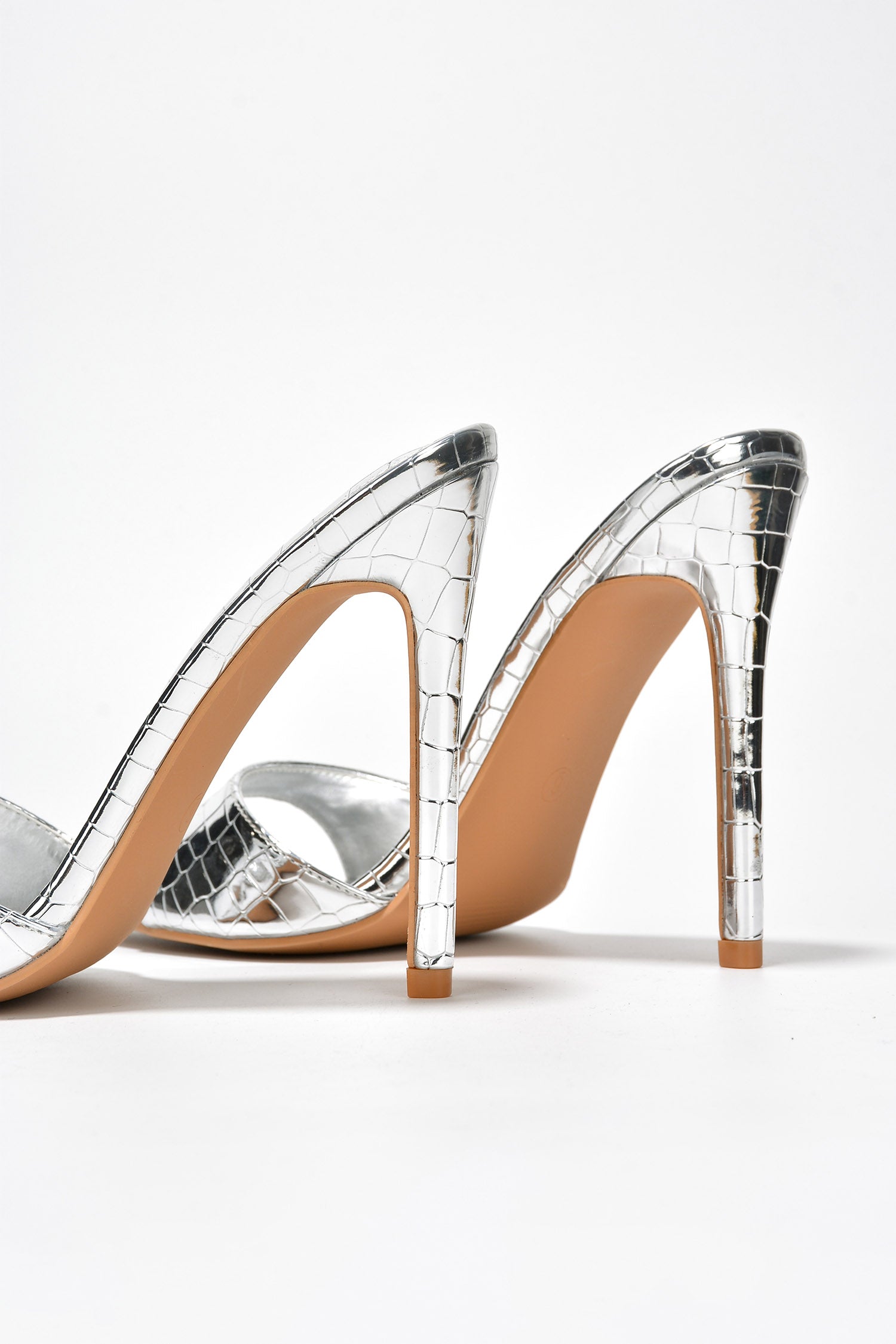 Barely There Pointed Toe Stiletto Heel Mule Sandals