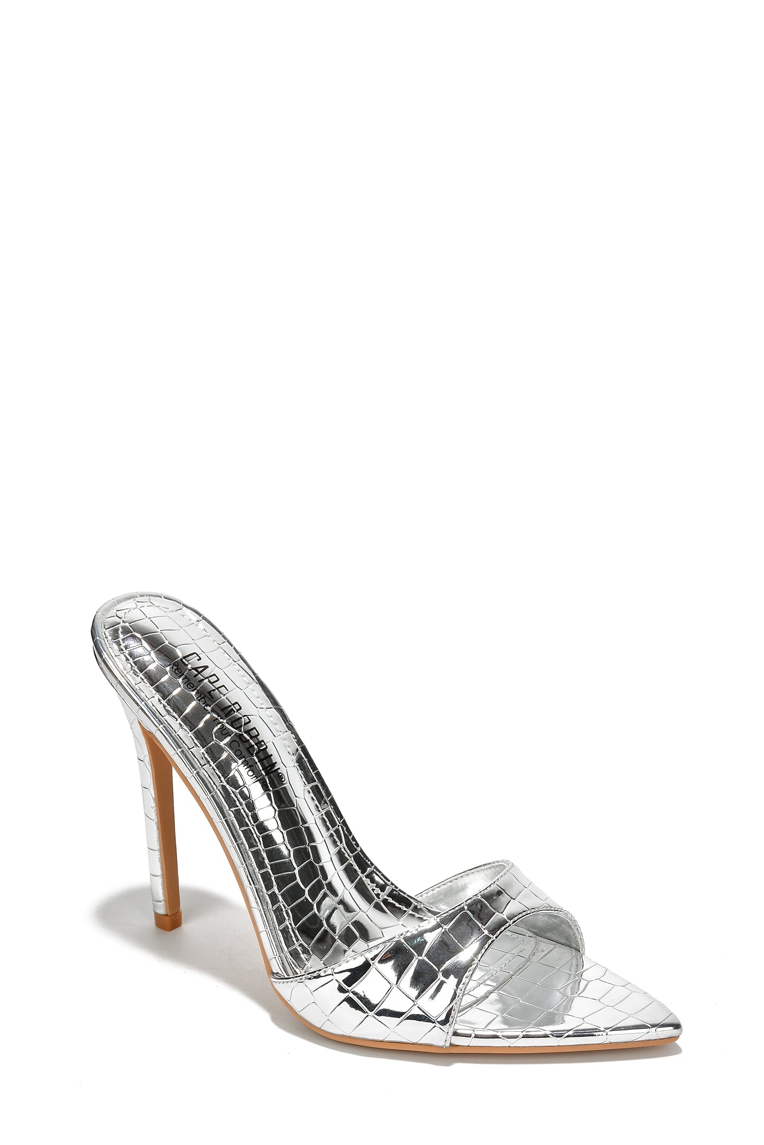 Barely There Pointed Toe Stiletto Heel Mule Sandals