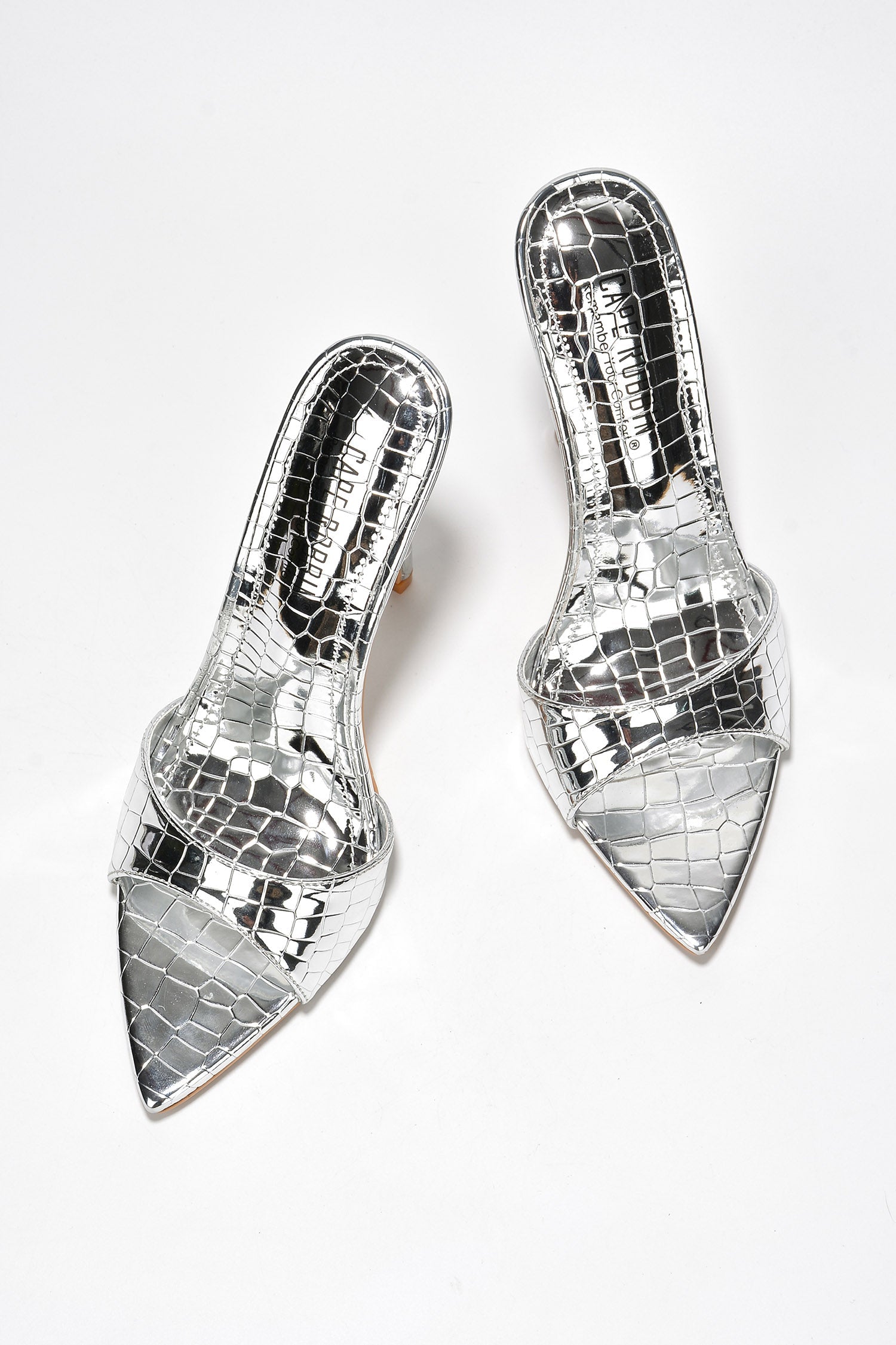 Barely There Pointed Toe Stiletto Heel Mule Sandals