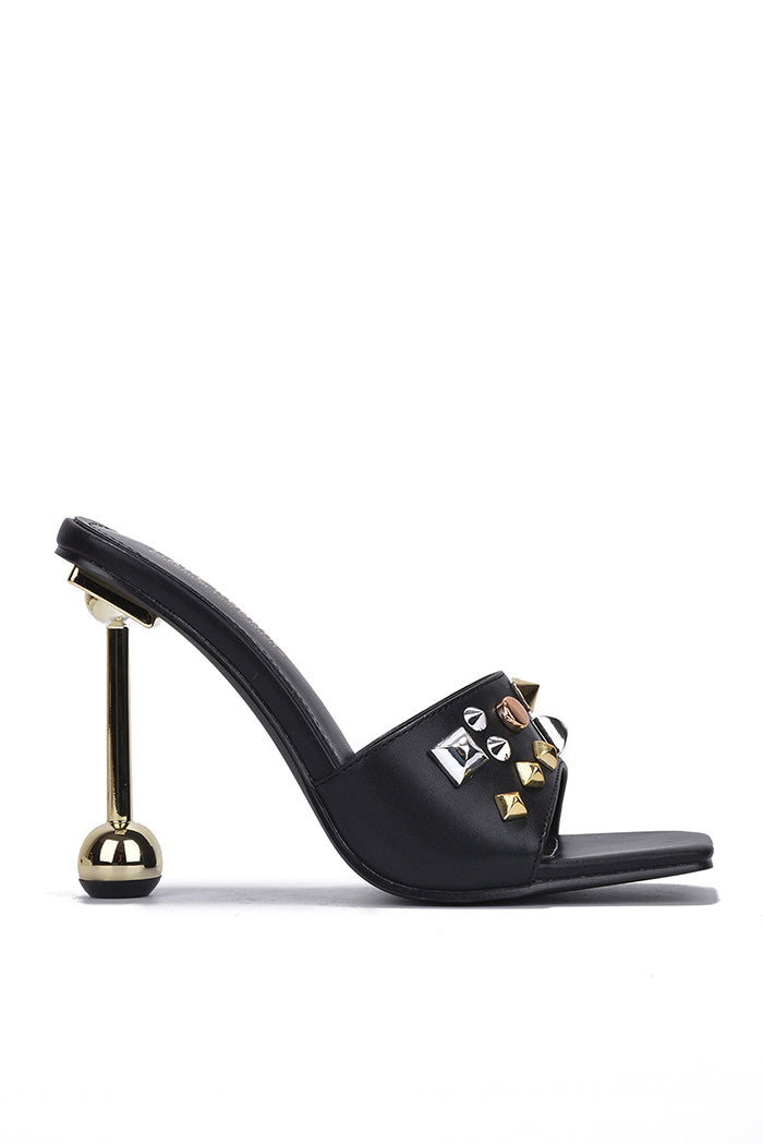 Dani Studded Square Toe High Heel Mules